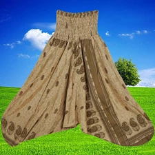 Boho Pants, Harem Pants, Hippie Pants, Beige Olive Green Printed Pant S/M/L