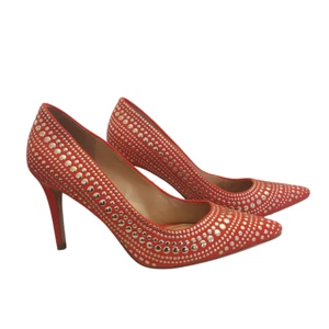 Enzo Angiolini Size 8m Orange suede 3 1/2 inch - Picture 1 of 8