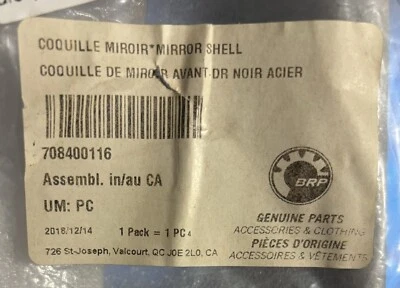 Espelho Can Am 2016-17 Spyder F3 preto 708400116 peça #1400, novo - Imagem 1 de 2