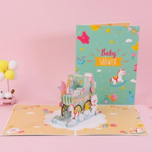 Handmade 3D Pop Up Card Baby Shower 15cm x 20cm - Picture 1 of 1