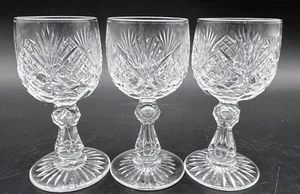 Set of 3 Seneca 2000-1 Clear Cut Glass 3-1/4" Cordial Apertif Glass Criss-Cross - Picture 1 of 4