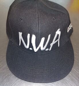 NWA Eazy E Embroidered snapback adult Flat Bill Hat Cap Black N.W.A. new!
