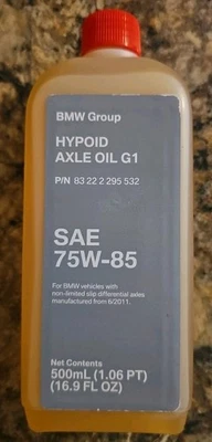 Масло для гипоидной оси BMW G1 SAE 75W-85 P/N 83 22 2 295 532 — 500 мл (1,06 PT) *НОВОЕ* - Изображение 1 из 2