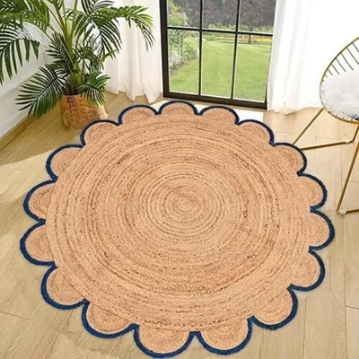 Rug Round Multi Design 100% Natural Farmhouse Jute Hand Braided Area Rug - Image 1 of 3