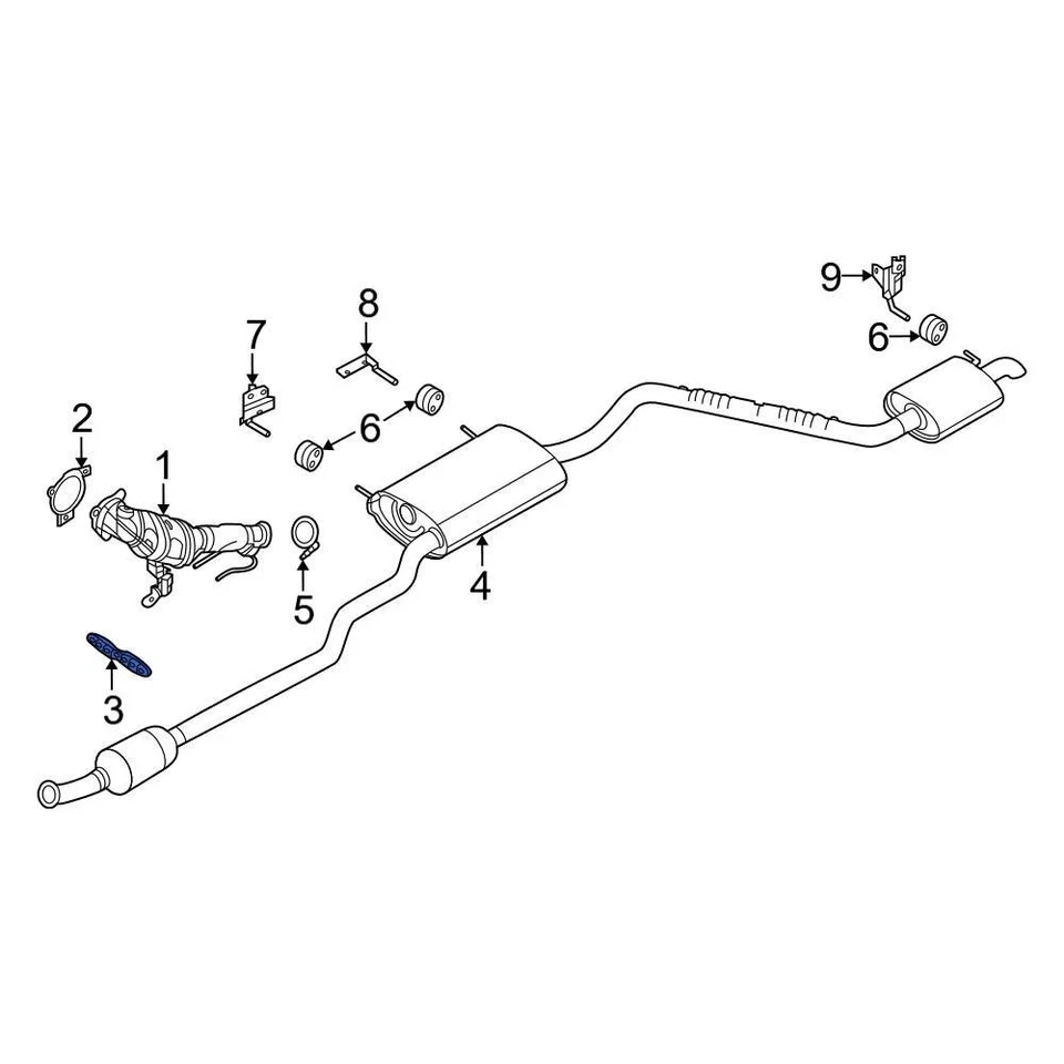 For Ford Focus 2013-2018 Ford BV6Z5K291A Rear Catalytic Converter Bracket Foto 1 de 4