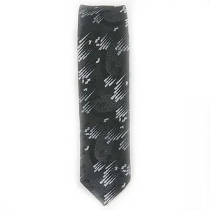 Corbata delgada de poliéster geométrico gris negro sin marca 2 x 54 - Imagen 1 de 2