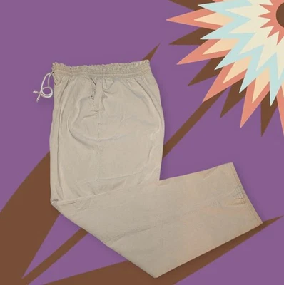 Pantalones NORTH END beige con cordón bolsillos elásticos para mujer talla mediana Foto 1 de 4