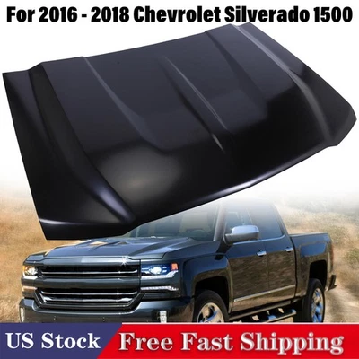 Hood Panel For 2016 2017 2018 Chevrolet Silverado 1500 Primed GM1230453 23392664 - Image 1 of 4