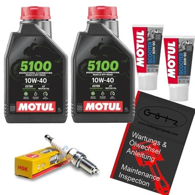 Wartungsset Kymco Maxxer KXR MXU 250 300 Motul Ölwechsel Inspektion Öl Zündkerze - Bild 1 von 3