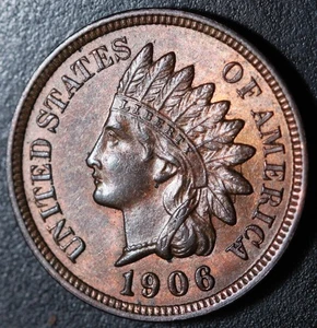 1906 INDIAN HEAD CENT - BU UNC - With CARTWHEELING MINT LUSTER! - Picture 1 of 6