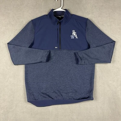 Yale Under Armour Golf Drive Storm Sweater Fleece 1/2 Zip Mens Large Blue READ - Image 1 of 4