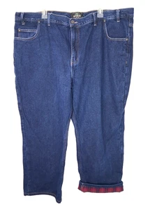 Red Head Flannel Lined Jeans Size 46 X 30 Straight Leg Dark Wash 100% Cotton - Picture 1 of 8