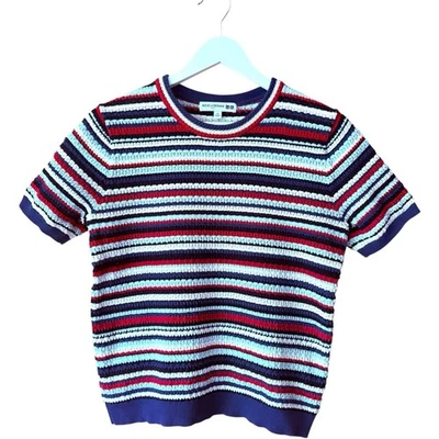 Top tejido IDLF X Uniqlo para mujer talla M multicolor Pointelle manga corta doble Foto 1 de 4