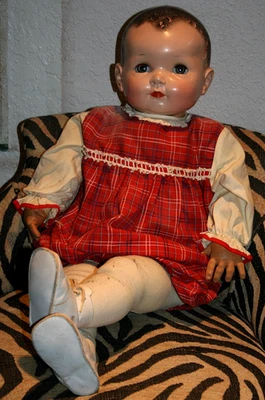 Vintage 40s IDEAL DOLL USA 29" Composition Doll Baby in Original Clothes - Image 1 of 4