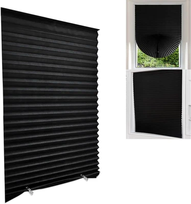 Black Blinds for Window, Cordless Window Blinds No Drill Blinds Blackout Mini Bl - Image 1 of 4