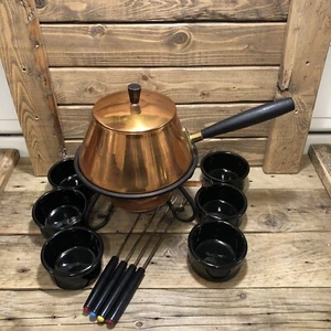 Fondue 15 Piece Set Copper Made in Japan Vintage Complete - Picture 1 of 7