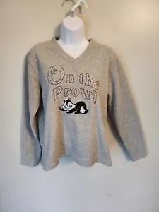 Sudadera Looney Tunes Warner Bros Cuello en V Talla S Gris Pulóver de Lanza - Imagen 1 de 2