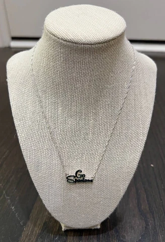Go Spartans Michigan State Green & Silver Necklace Excellent Pre-Owned Condition Cover