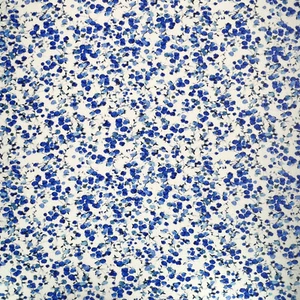Dressmaking Fabric Blue Ditsy Berry Leaf Floral Linen Viscose Fabric Material - Picture 1 of 4