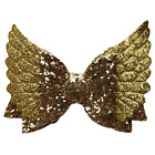 Angel Wing Hair Bows Clips Accessories - Cute Shiny Glitter Design - 3.5" Clip