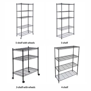 3/4/5-Tiers Metal Storage Rack Wire Shelving Unit Heavy Duty Storage Shelves  - Picture 1 of 38