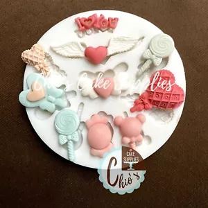Cuore Con Ali, Ti Amo, Stampo in Silicone per Ghiaccioli Cuore - Foto 1 di 6