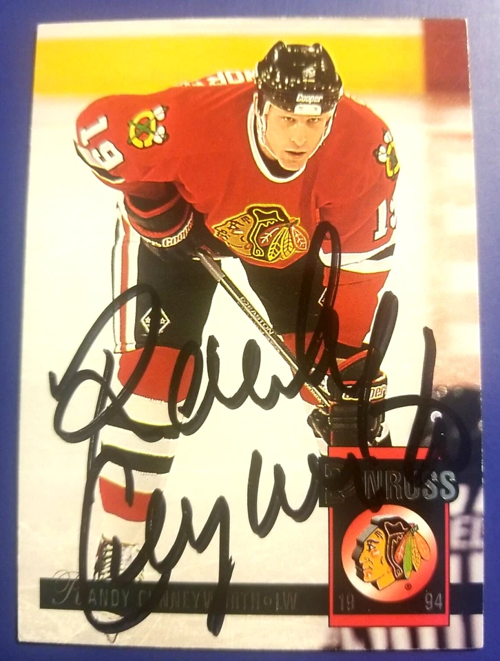 Randy Cunneyworth Whalers 1994 Donruss NHL #413 Autographed Hockey Card  - Image 1 of 2