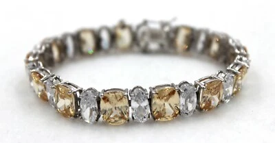 Brazalete Tenis Plata Esterlina Brillante Circonita Cúbica 7 1/4" ~ NUEVO Sin Etiqueta  Foto 1 de 4