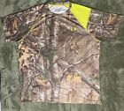 Under Armour Real tree Heat Gear T-Shirt Mens Large Camo And Lime Green