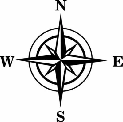 DIVERSE Kompass Aufkleber Windrose Folie konturgeschnitten Auto KFZ Camping Heckscheibe