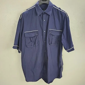 Rocawear Shirt Mens 3XL Blue Button Up Multi Pocket Short Sleeve BIg & Tall - Picture 1 of 7