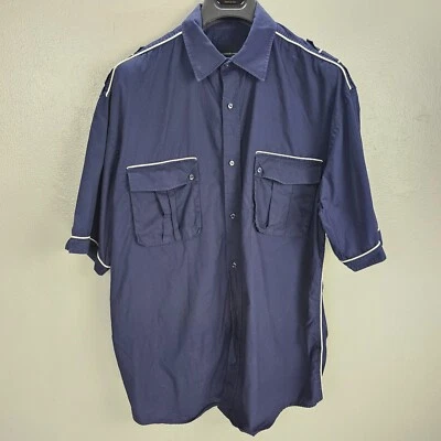 Rocawear Shirt Mens 3XL Blue Button Up Multi Pocket Short Sleeve BIg & Tall - Image 1 of 4