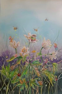 Kay Dawson Watercolours A2 WATERCOLOr 'Anemone Fairies - Picture 1 of 1