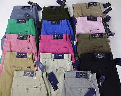 Polo Ralph Lauren Flat Front Cotton Chino Khaki Twill Pants NWT Classic Fit  $85 - Image 1 of 2