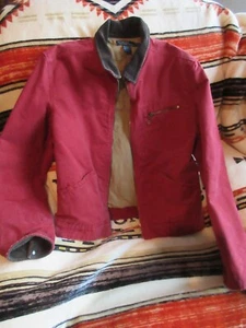 RALPH LAUREN POLO VTG SCHEUNENMANTEL GR M STEPPFUTTER SCHEUNE ROT FABRIK DISTRESSING - Bild 1 von 12