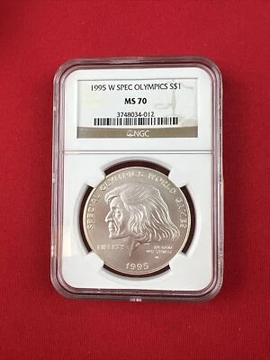 1995 W NGC MS70 $1 Special Olympics Silver Commemorative Coin - Image 1 of 4
