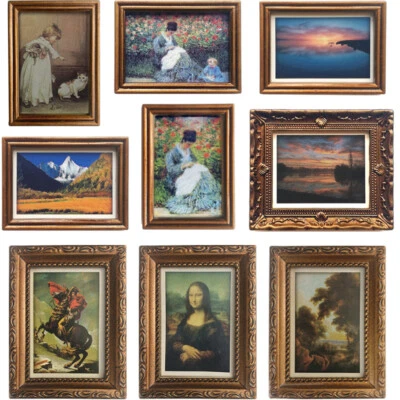 1/12 Scale Dollhouse Miniatures Oil Picture Frame Painting Villa Decor Ornaments - Image 1 of 4