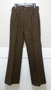 NWT Vtg LEVI’S FOR GALS Sta-Prest Pants Womens 16 Brown Slacks Big E Deadstock - Picture 1 of 12
