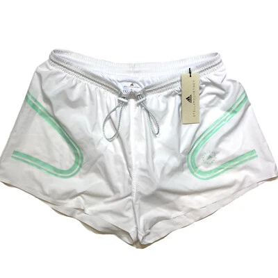 Шорты женские ADIDAS STELLA MCCARTNEY TPA в полоску белые (рекомендуемая розничная цена производителя 95 долл. США) - Изображение 1 из 4