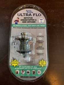 Bathtub DRAINSTOPPER & HAIR CATCHER Drain Buddy Ultra Flo Brushed Nickel NEW! - Picture 1 of 3