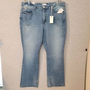 Good American Womens High Rise Boot Cut Jeans Size 18 Blue Indigo GCLB062T NWT - Picture 1 of 8