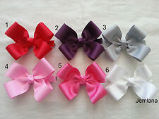 Jemlana's Handmade school hair clip for girls(red,pink,white,grey,violet)