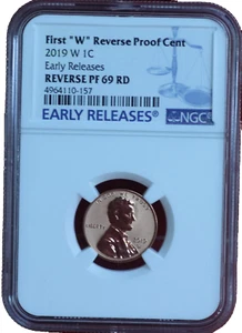 ๐บ๐ธ UNC First "W" Reverse Proof Cent 2019-W Lincoln Cent NGC Reverse PF 69 USA - Picture 1 of 2