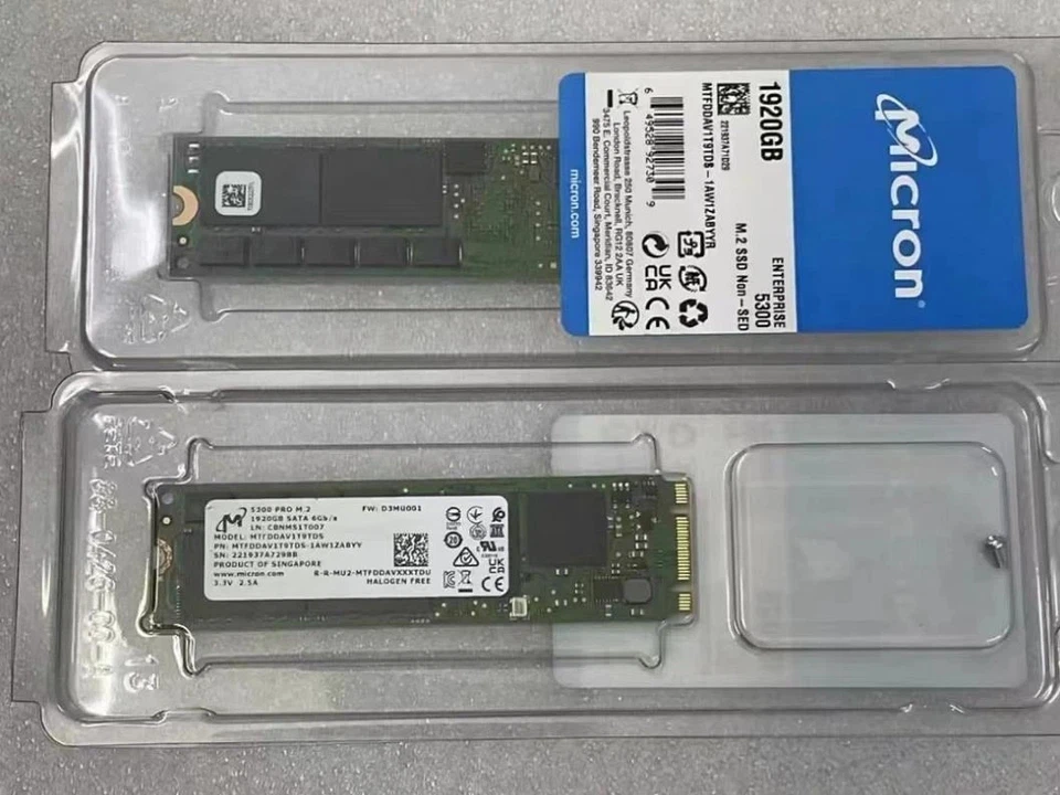 New Micron 5300 PRO 1.92TB M.2 SSD SATA 6Gb/s MTFDDAV1T9TDS-1AW16ABYYR 2280 - Image 1 of 1