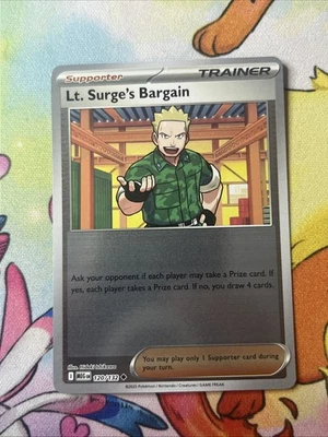 Lt. Surge’s Bargain 120/132 Uncommon Reverse Holo Pokémon TCG Mega Evolution NM - Image 1 of 2