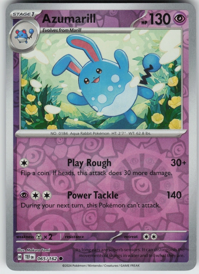 PO-01 Reverse Holo Azumarill 065/162 SV05: Temporal Forces - Image 1 of 1