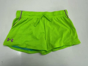 Under Armour Childrens Youth Girls Shorts Size Large Bright Green Loose Athletic - Picture 1 of 11