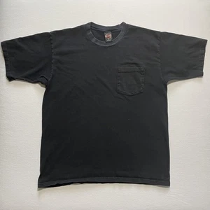 Vintage Harley-Davidson Shirt Mens XL Black Pocket Tee Blank Biker USA Faded - Picture 1 of 11