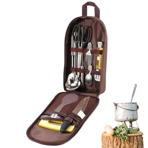 Camping Kochgeschirr Tasche Set Reise Organizer Grill Zubehör für Campingküche - Bild 1 von 8