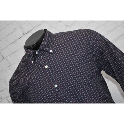 J Crew Secret Wash Dress Shirt Mens Size Large Slim Fit Blue Plaids - Image 1 of 4